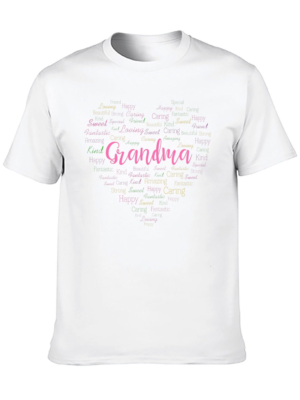 Grandma Word Art Heart T-Shirt - Loving Gift