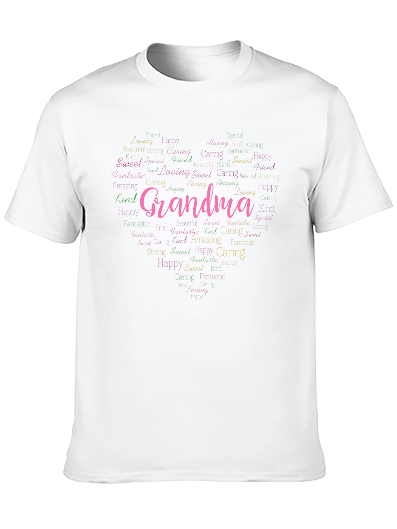 Grandma Word Art Heart T-Shirt - Loving Gift