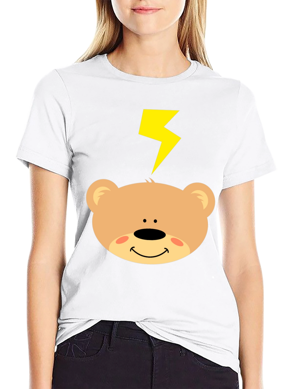 Cartoon Bear T-Shirt with Lightning Bolt