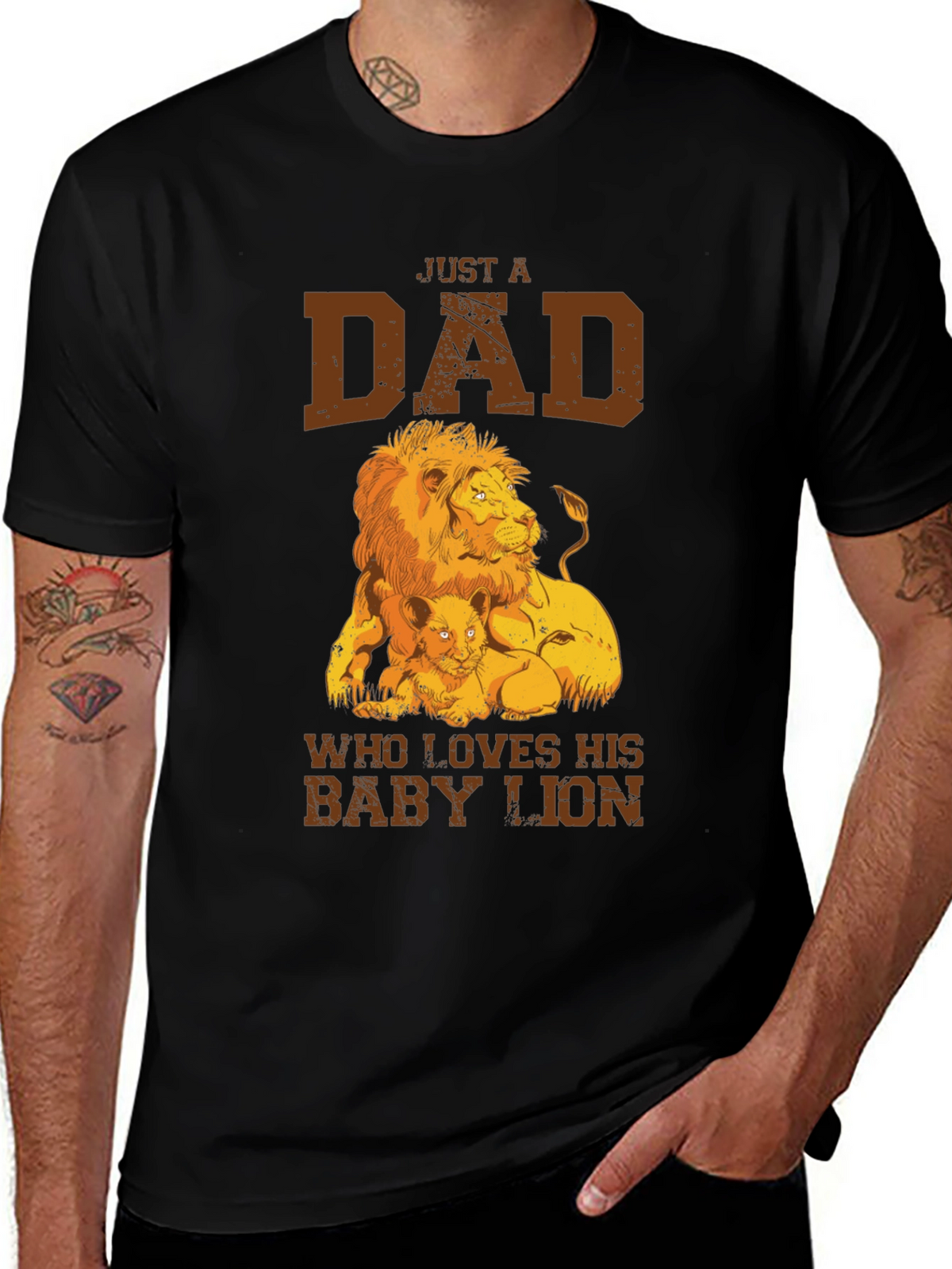 Just a Dad Who Loves His Baby Lion T-Shirt