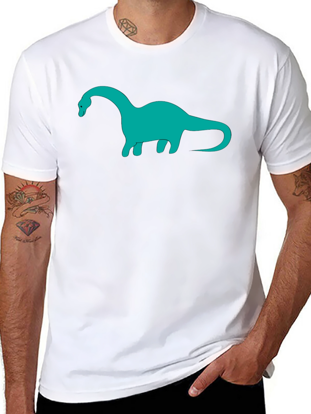 Dinosaur Graphic Tee - Black Cotton Blend