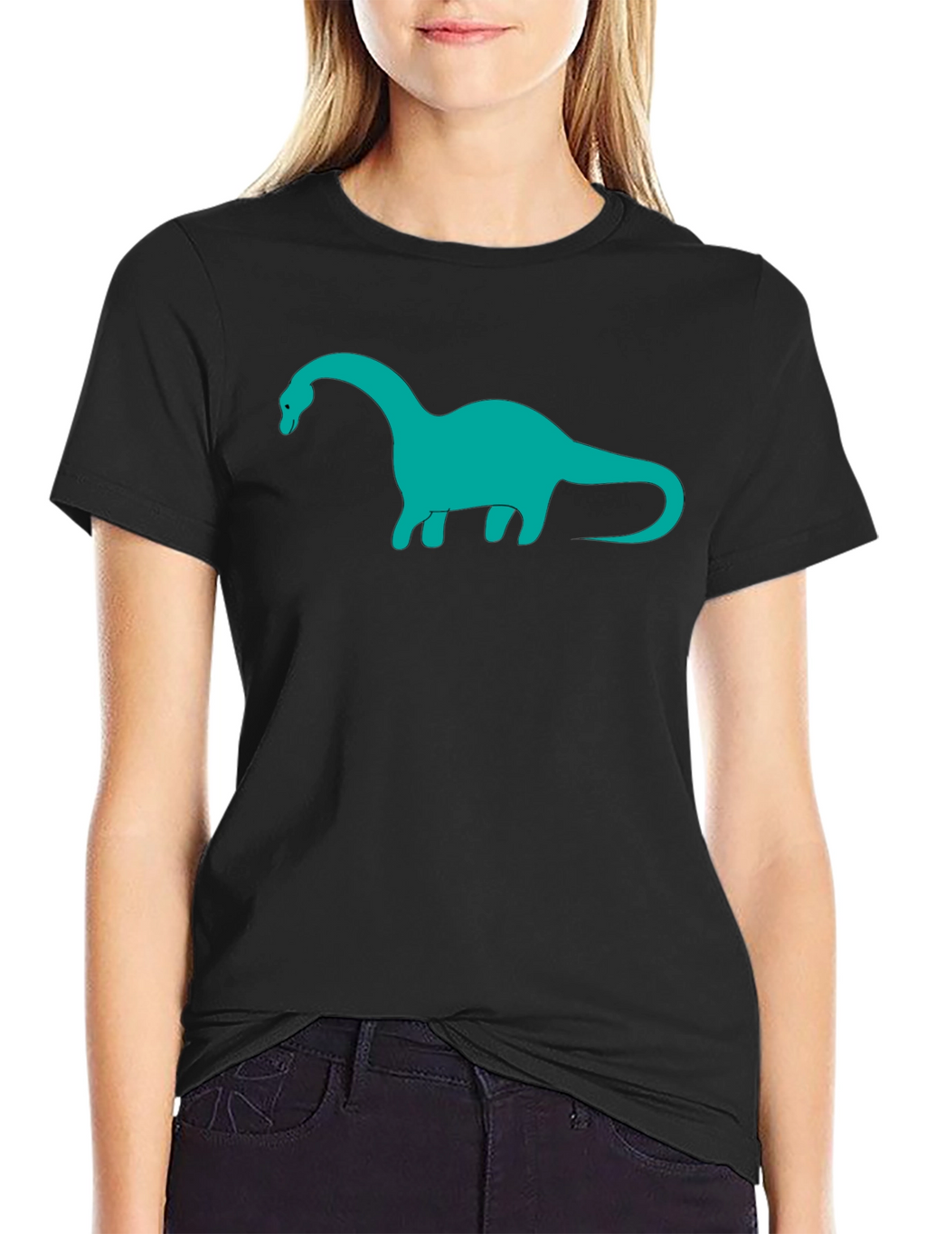 Dinosaur Graphic Tee - Black Cotton Blend