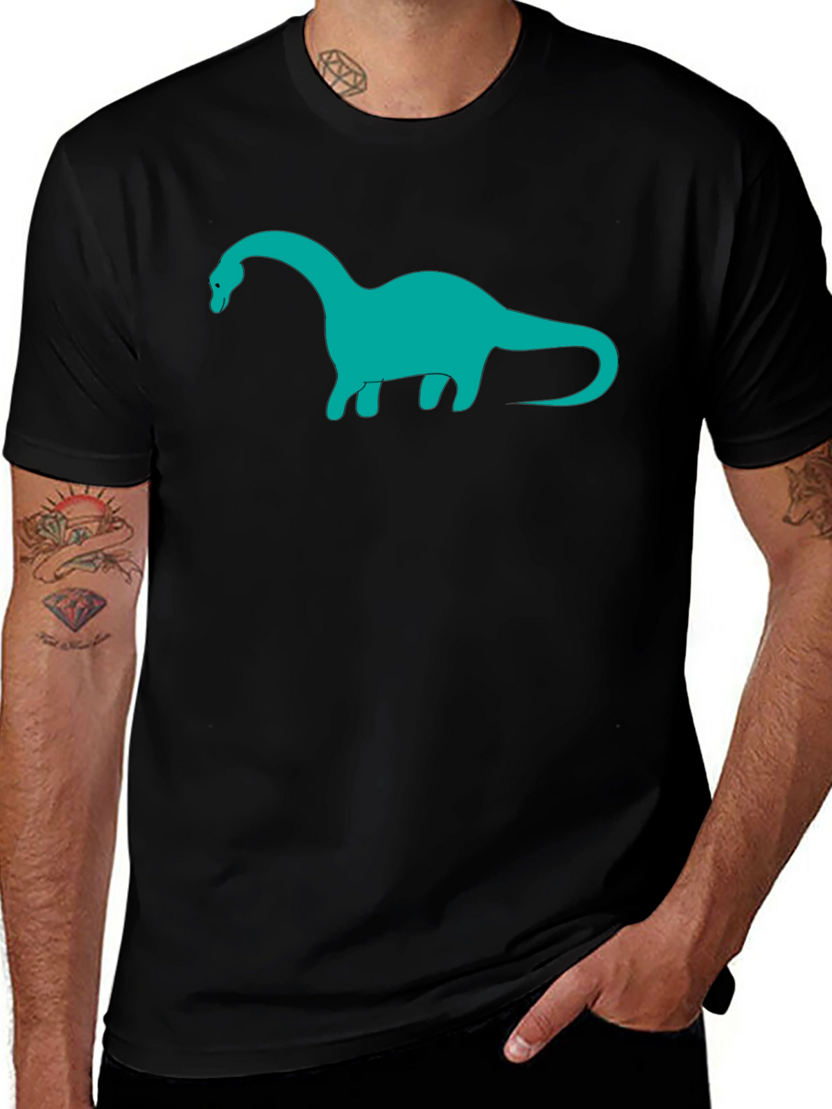 Dinosaur Graphic Tee - Black Cotton Blend