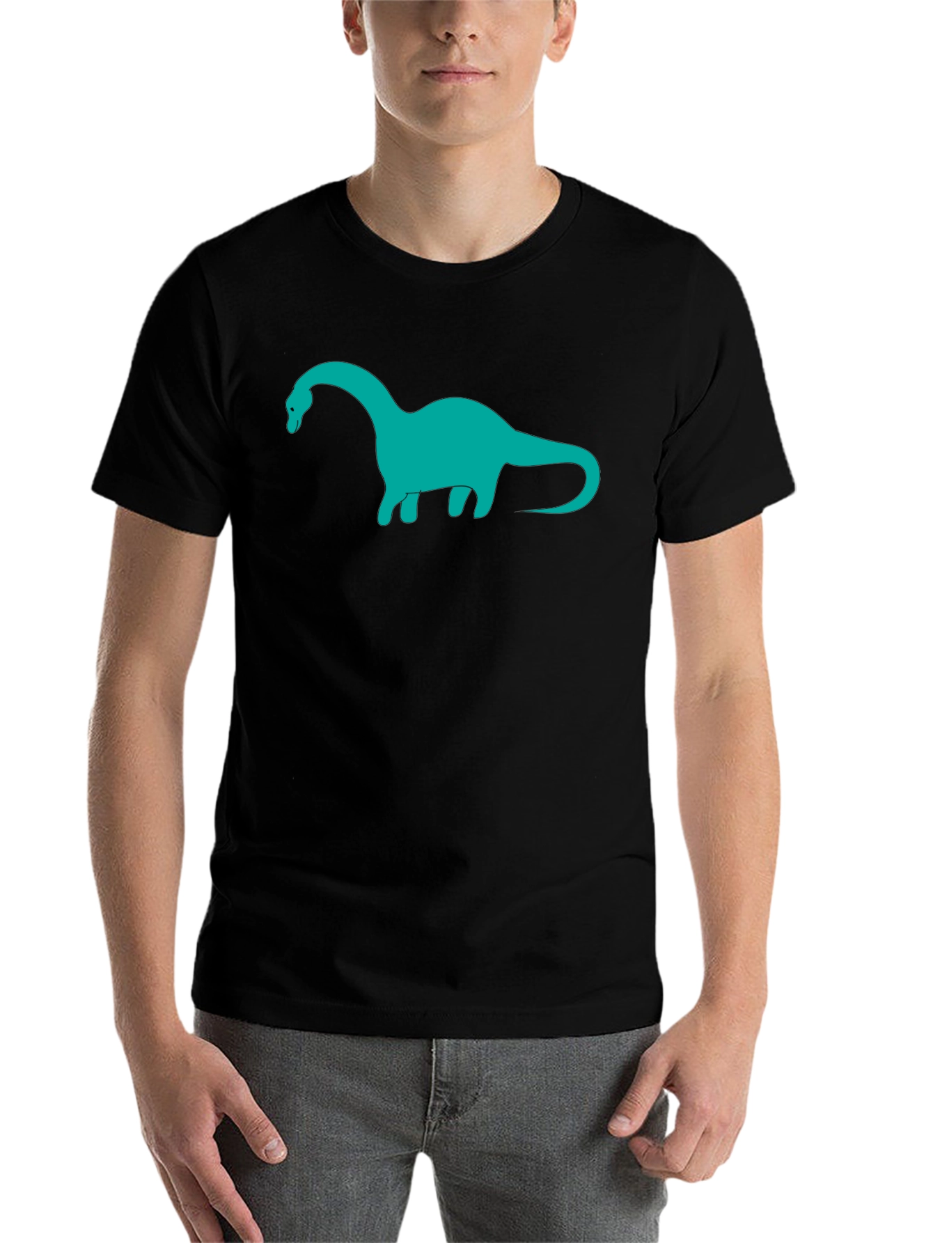Dinosaur Graphic Tee - Black Cotton Blend