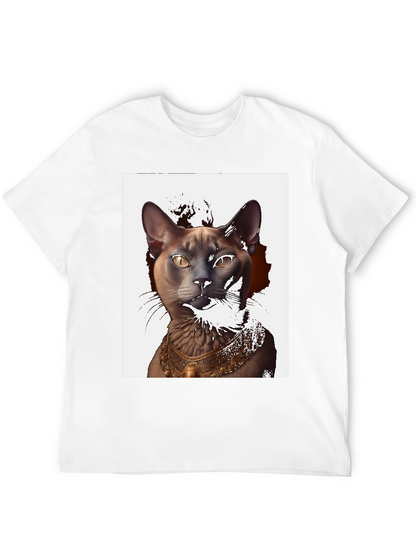Egyptian Cat Graphic T-Shirt - Black