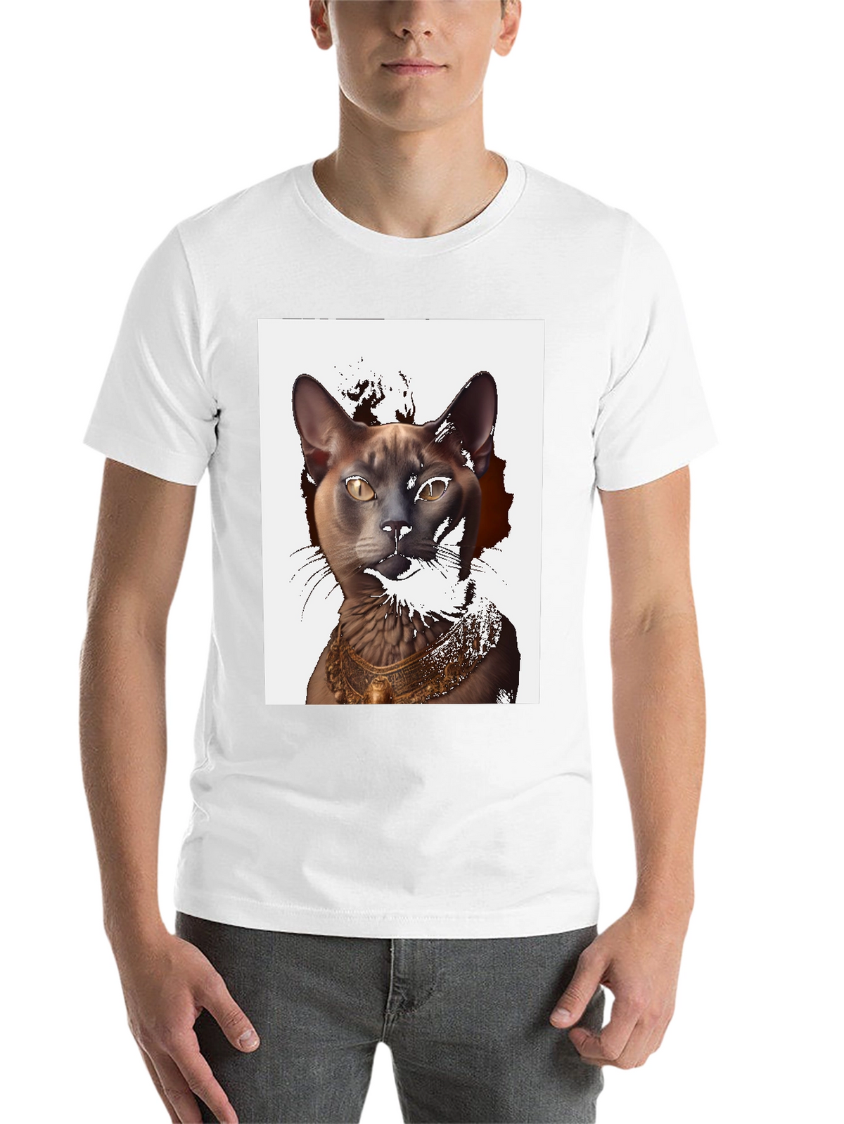 Egyptian Cat Graphic T-Shirt - Black