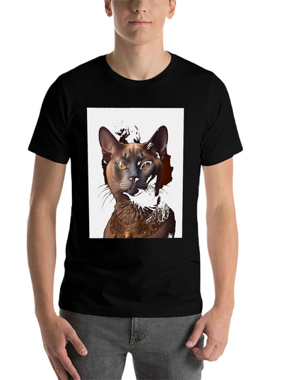 Egyptian Cat Graphic T-Shirt - Black