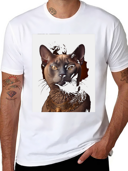 Egyptian Cat Graphic T-Shirt - Black
