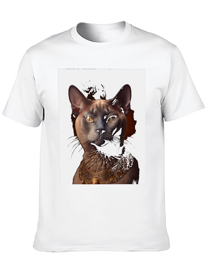 Egyptian Cat Graphic T-Shirt - Black