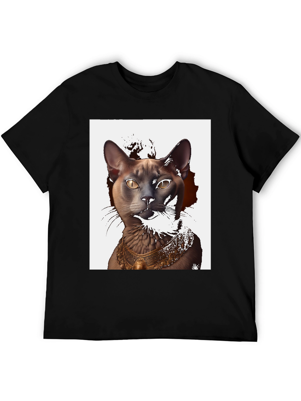 Egyptian Cat Graphic T-Shirt - Black