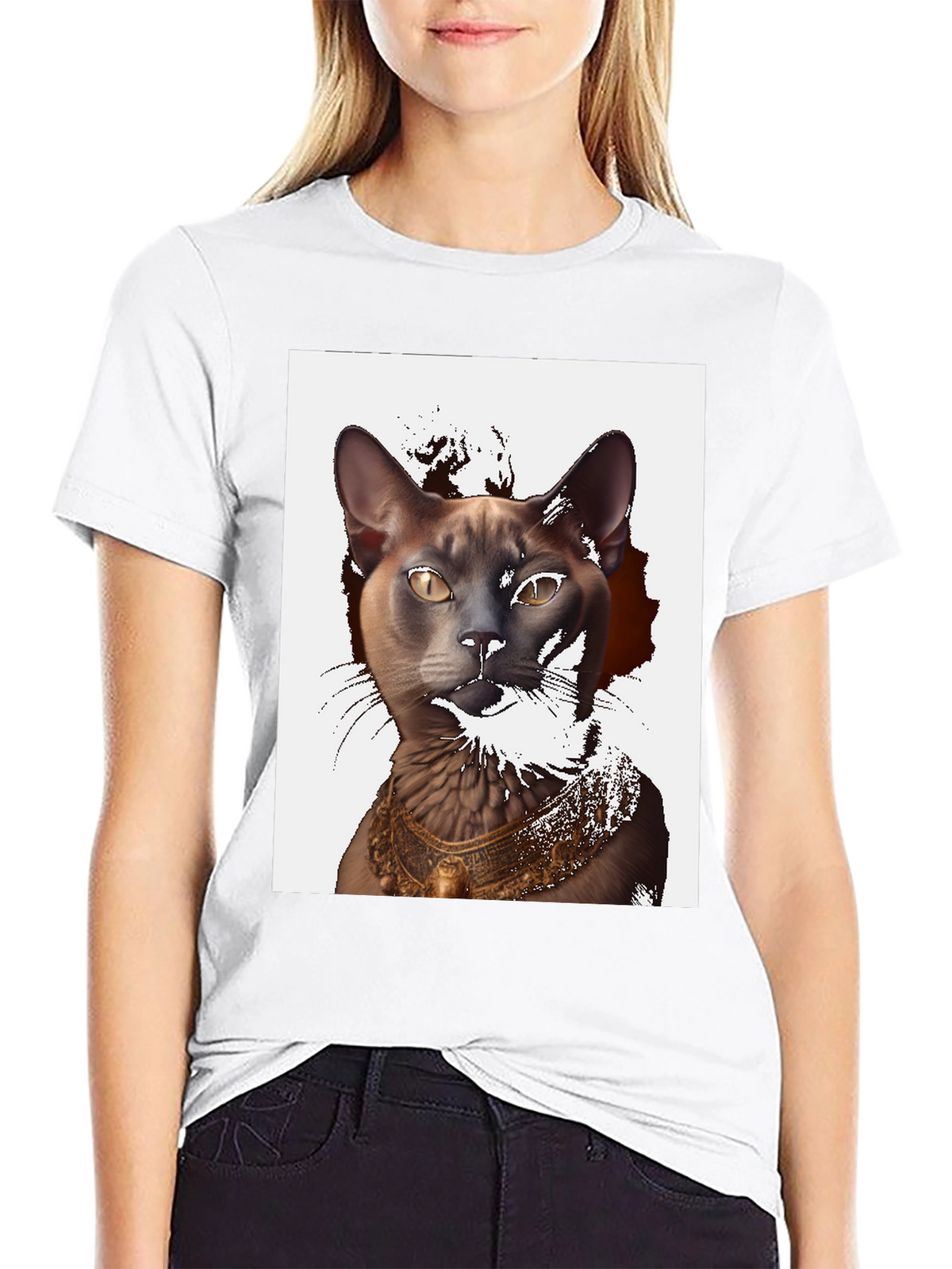 Egyptian Cat Graphic T-Shirt - Black