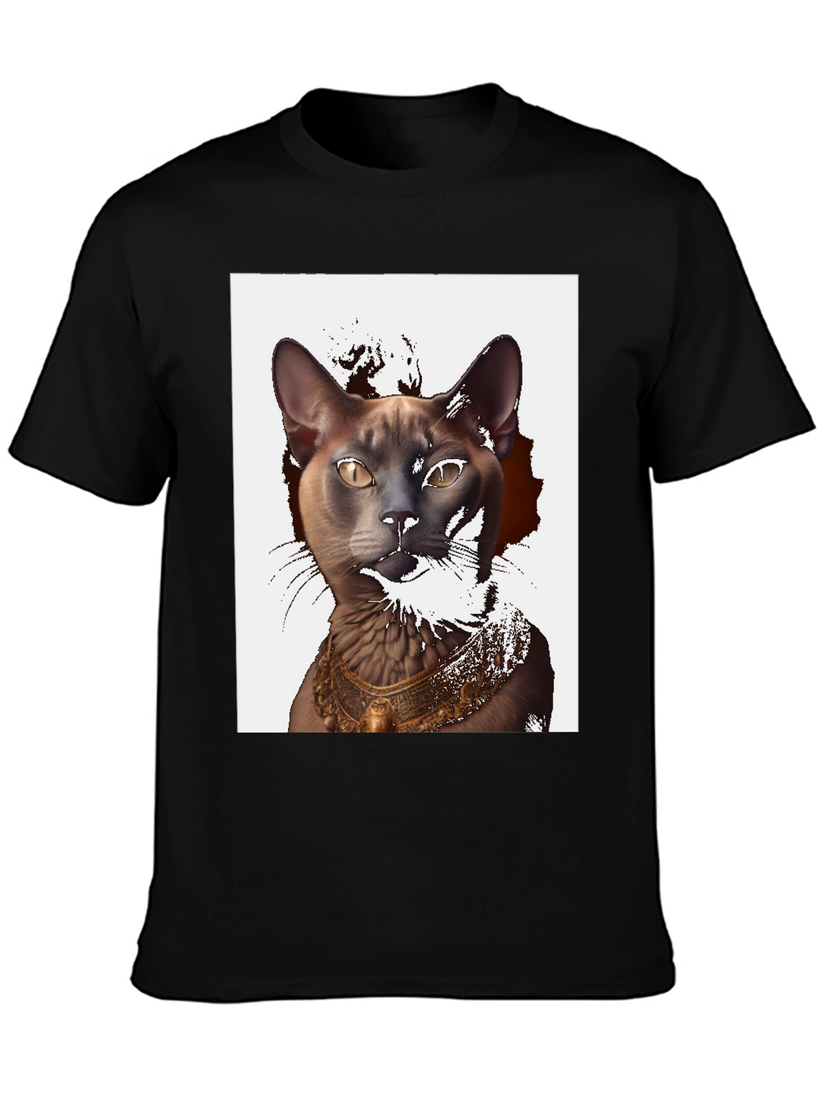 Egyptian Cat Graphic T-Shirt - Black