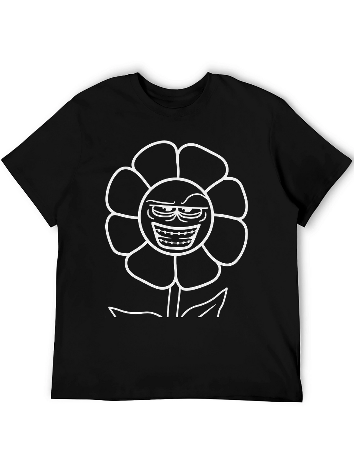 Evil Flower Graphic Black T-Shirt
