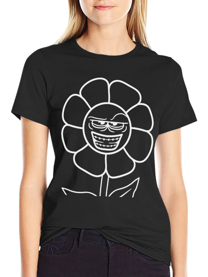 Evil Flower Graphic Black T-Shirt