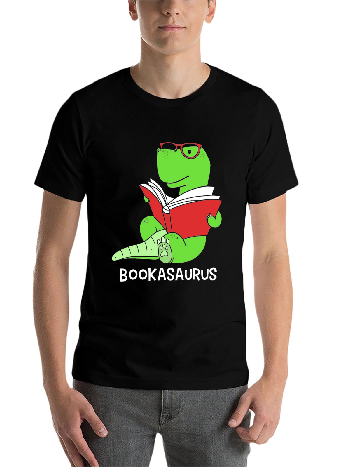 Bookasaurus T-Shirt - Reading Dinosaur Tee