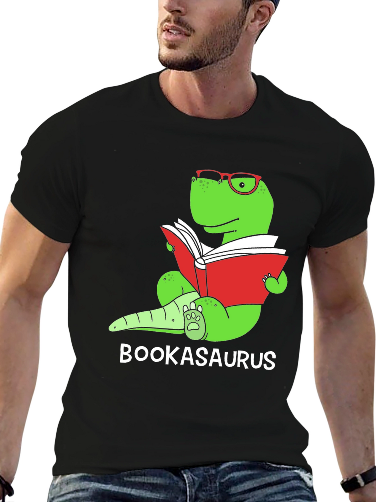 Bookasaurus T-Shirt - Reading Dinosaur Tee