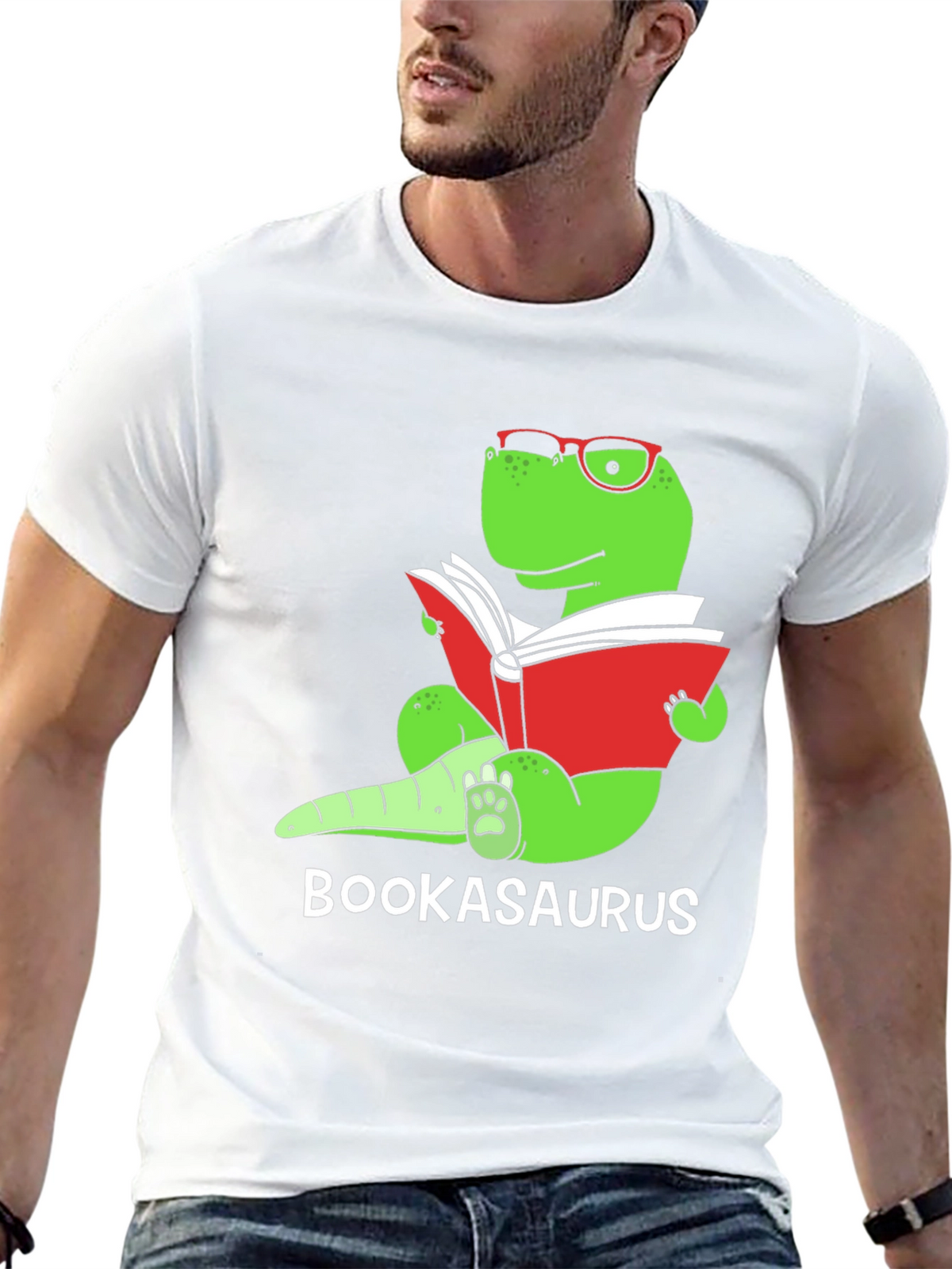 Bookasaurus T-Shirt - Reading Dinosaur Tee