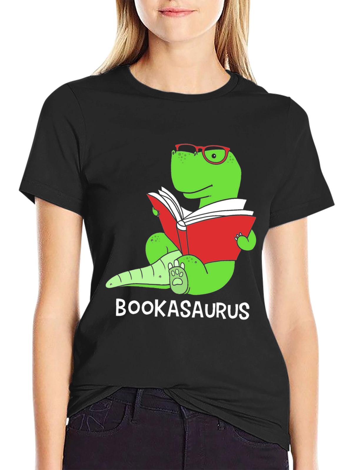 Bookasaurus T-Shirt - Reading Dinosaur Tee
