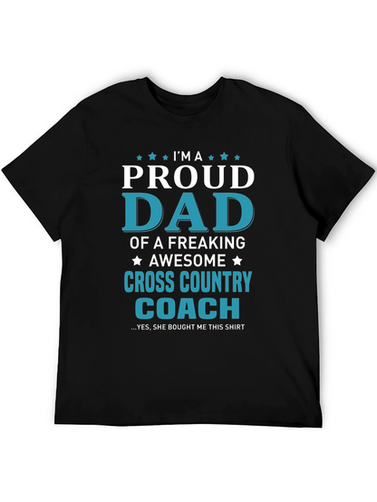 Proud Dad Cross Country Coach Graphic T-Shirt