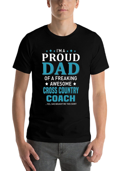 Proud Dad Cross Country Coach Graphic T-Shirt