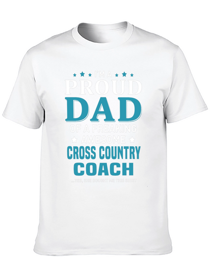 Proud Dad Cross Country Coach Graphic T-Shirt