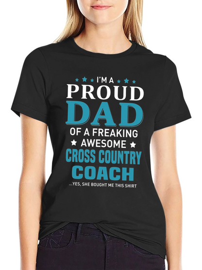 Proud Dad Cross Country Coach Graphic T-Shirt