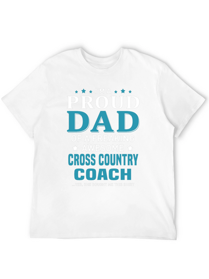 Proud Dad Cross Country Coach Graphic T-Shirt