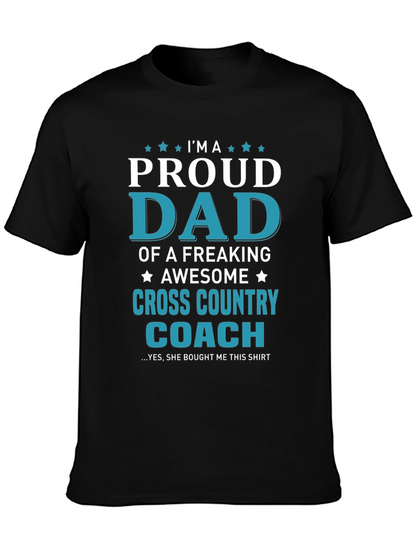 Proud Dad Cross Country Coach Graphic T-Shirt