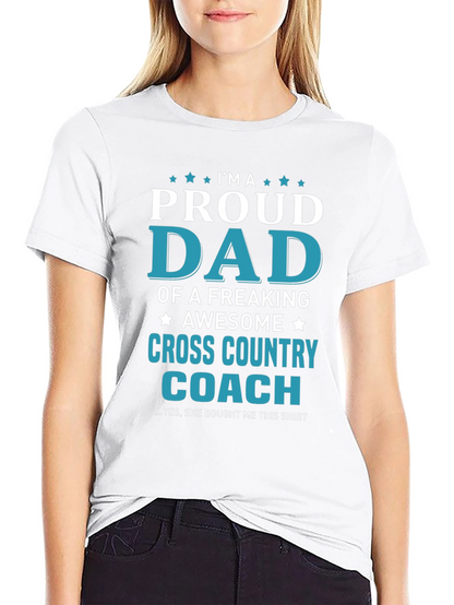 Proud Dad Cross Country Coach Graphic T-Shirt