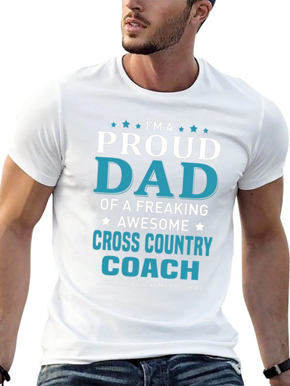 Proud Dad Cross Country Coach Graphic T-Shirt