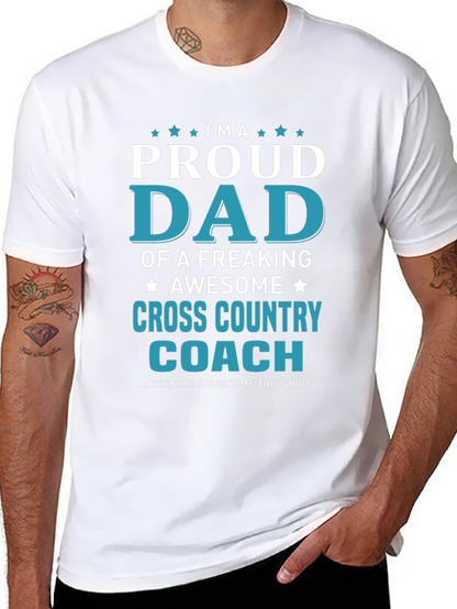 Proud Dad Cross Country Coach Graphic T-Shirt