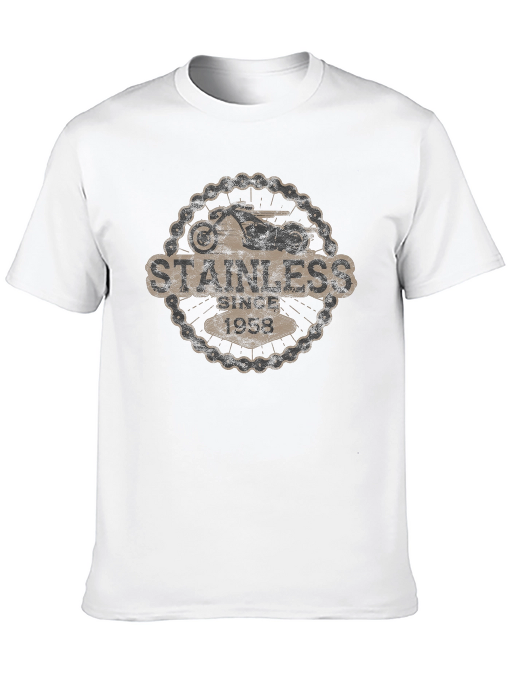 Stainless Since 1958 Motorcycle Graphic Black T-Shirt