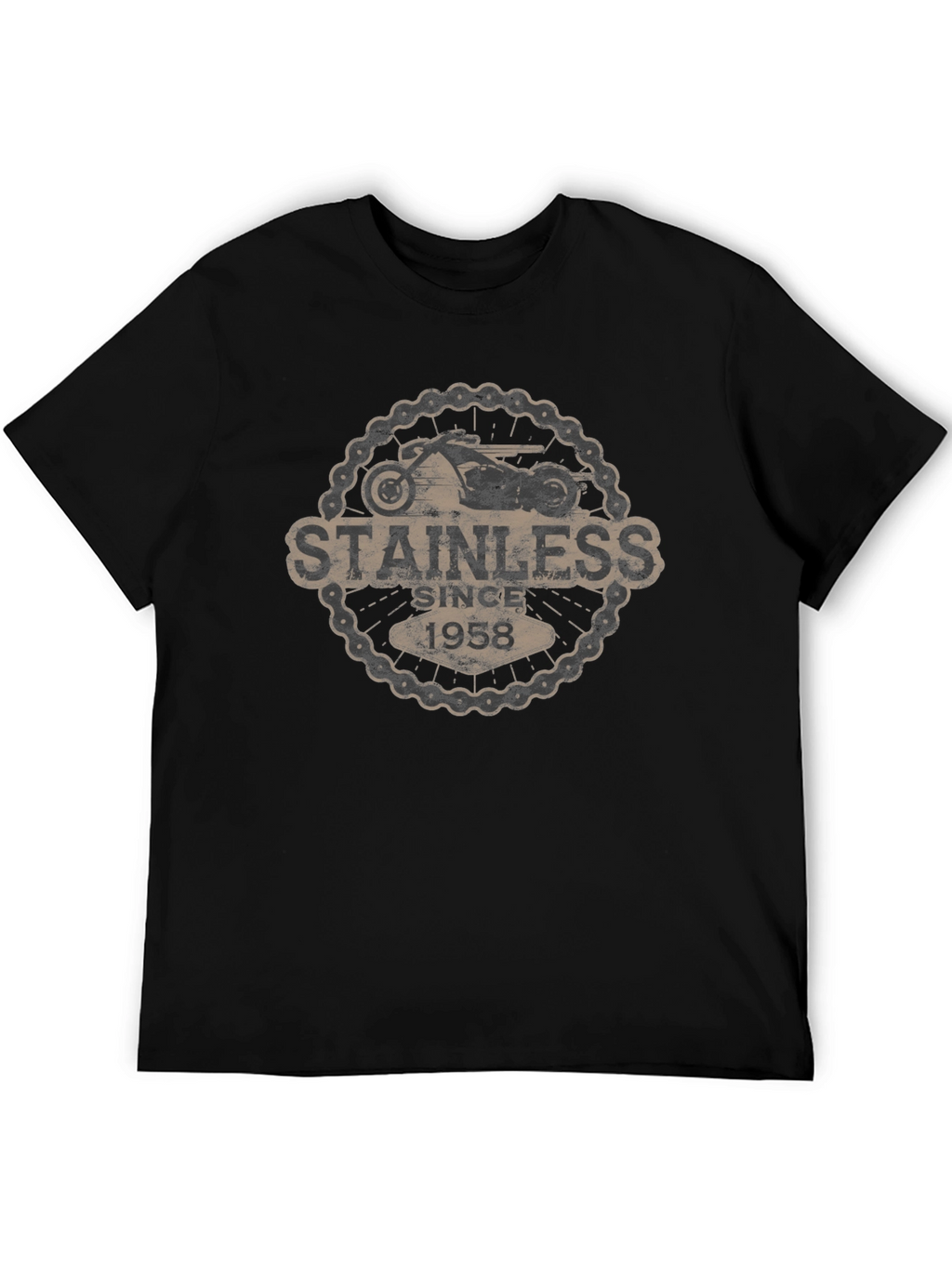 Stainless Since 1958 Motorcycle Graphic Black T-Shirt