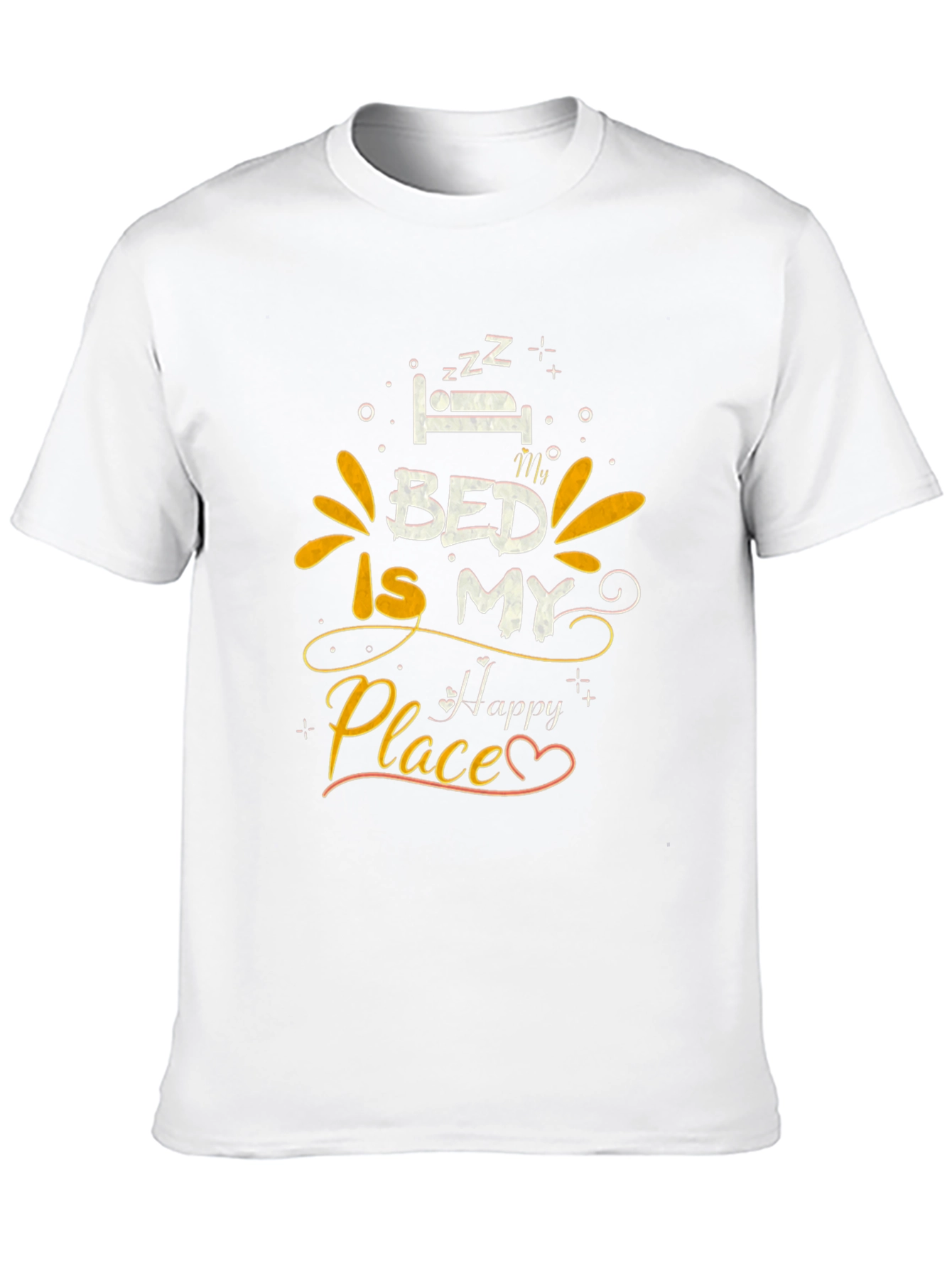 Bed Is My Happy Place Graphic Tee - Black