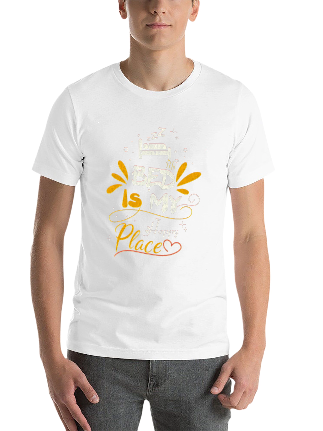 Bed Is My Happy Place Graphic Tee - Black