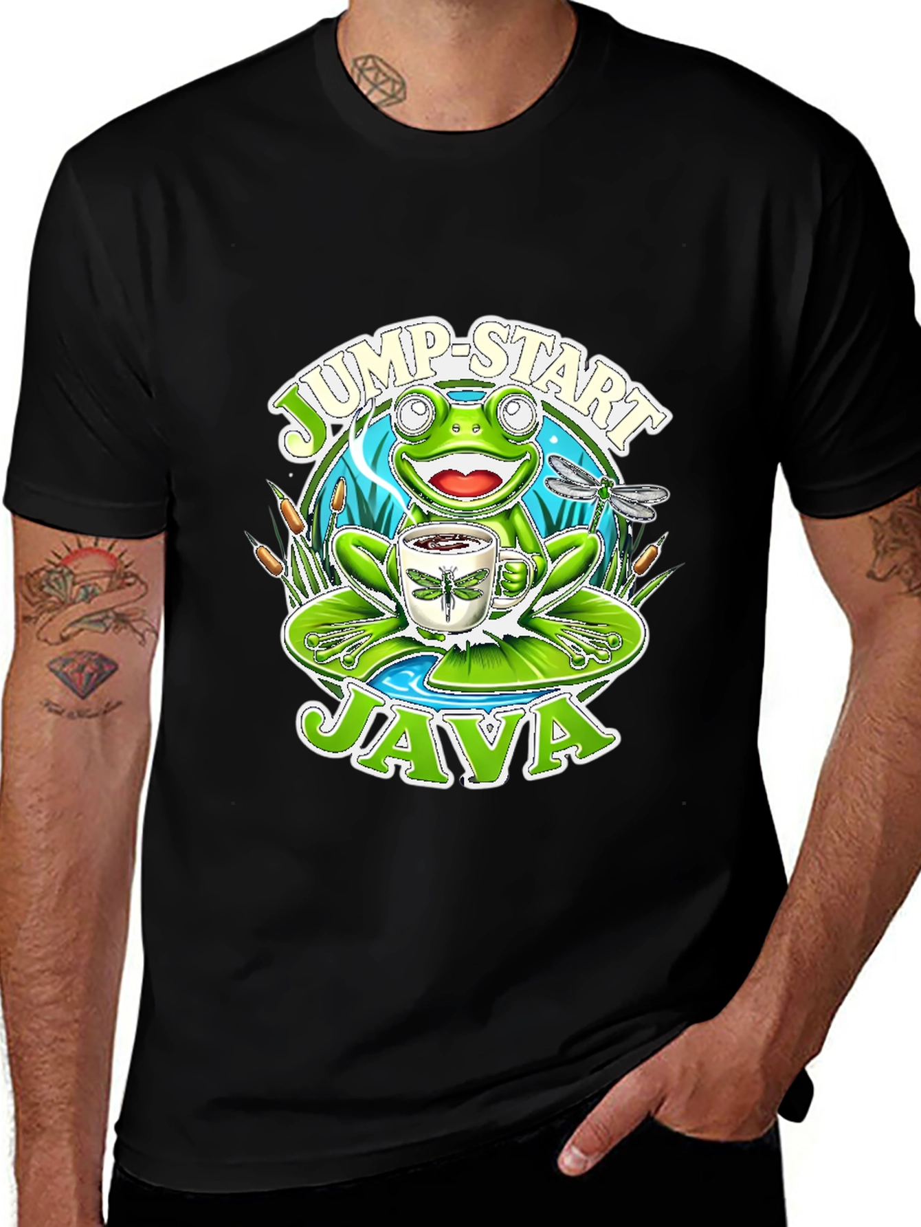 Jump-Start Java Frog Graphic T-Shirt
