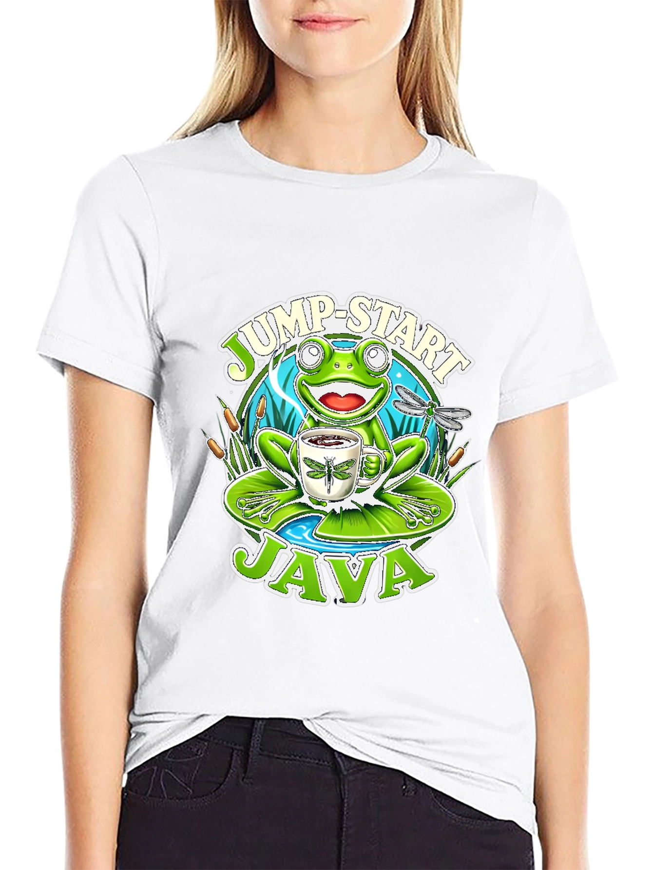Jump-Start Java Frog Graphic T-Shirt