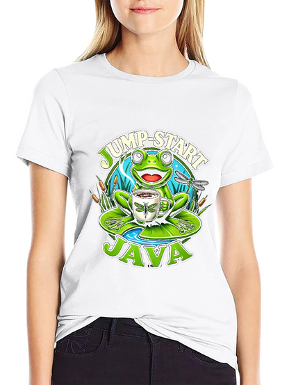 Jump-Start Java Frog Graphic T-Shirt