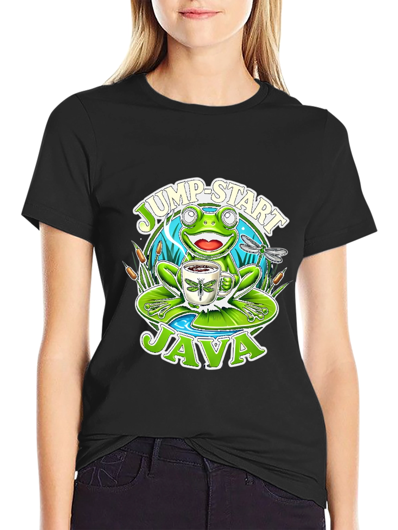 Jump-Start Java Frog Graphic T-Shirt