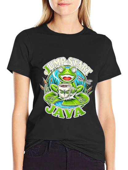 Jump-Start Java Frog Graphic T-Shirt