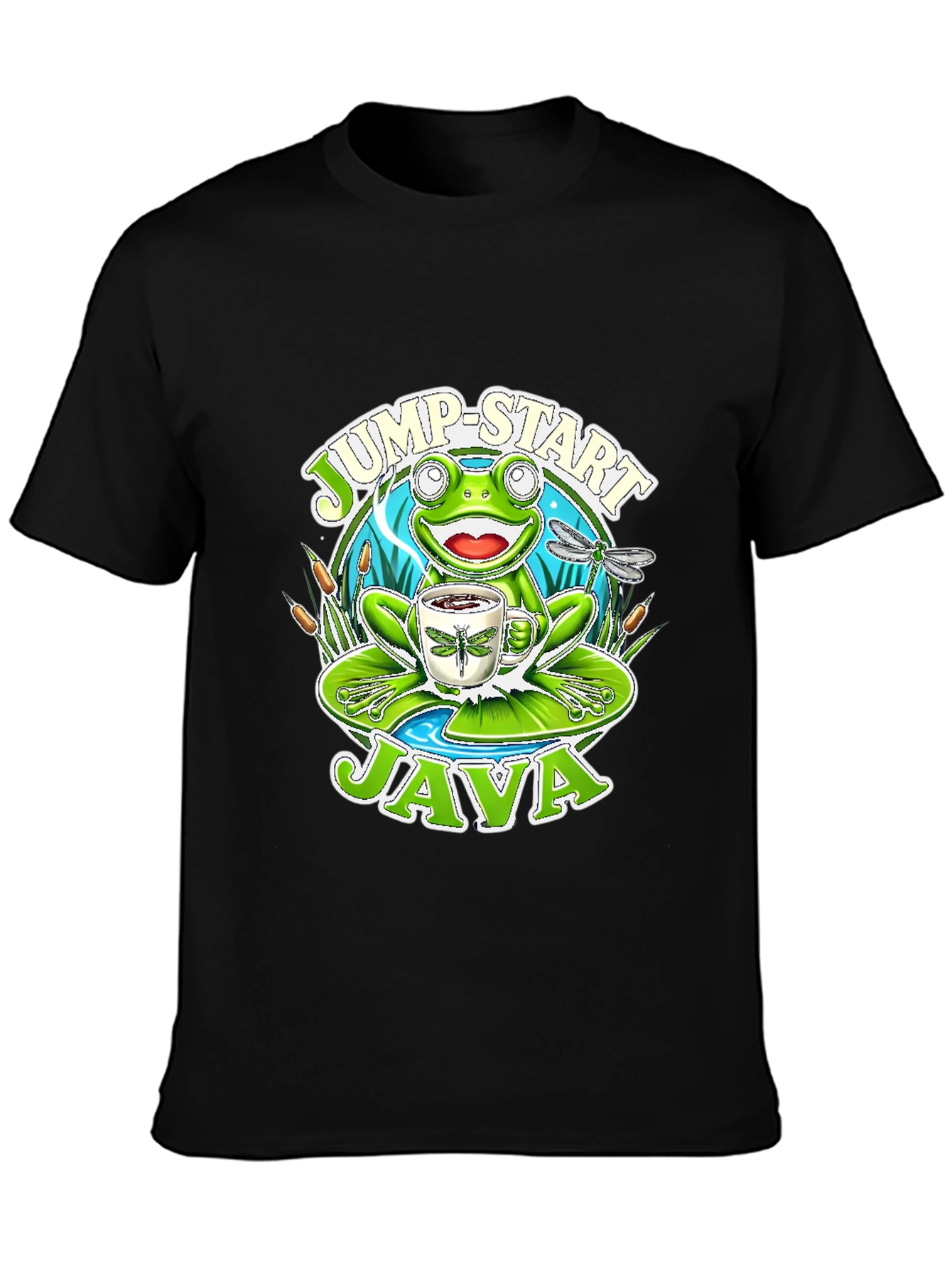 Jump-Start Java Frog Graphic T-Shirt
