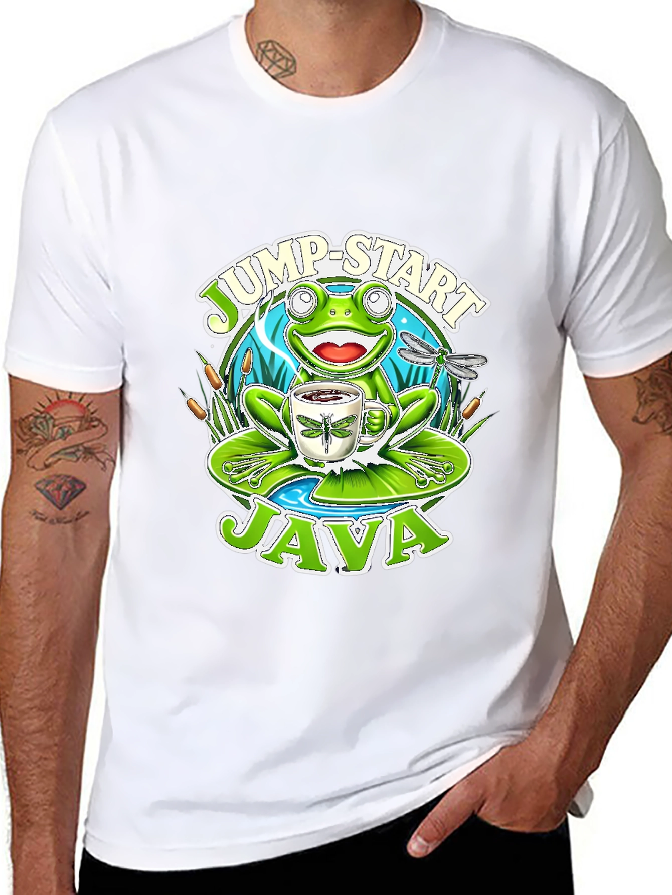 Jump-Start Java Frog Graphic T-Shirt