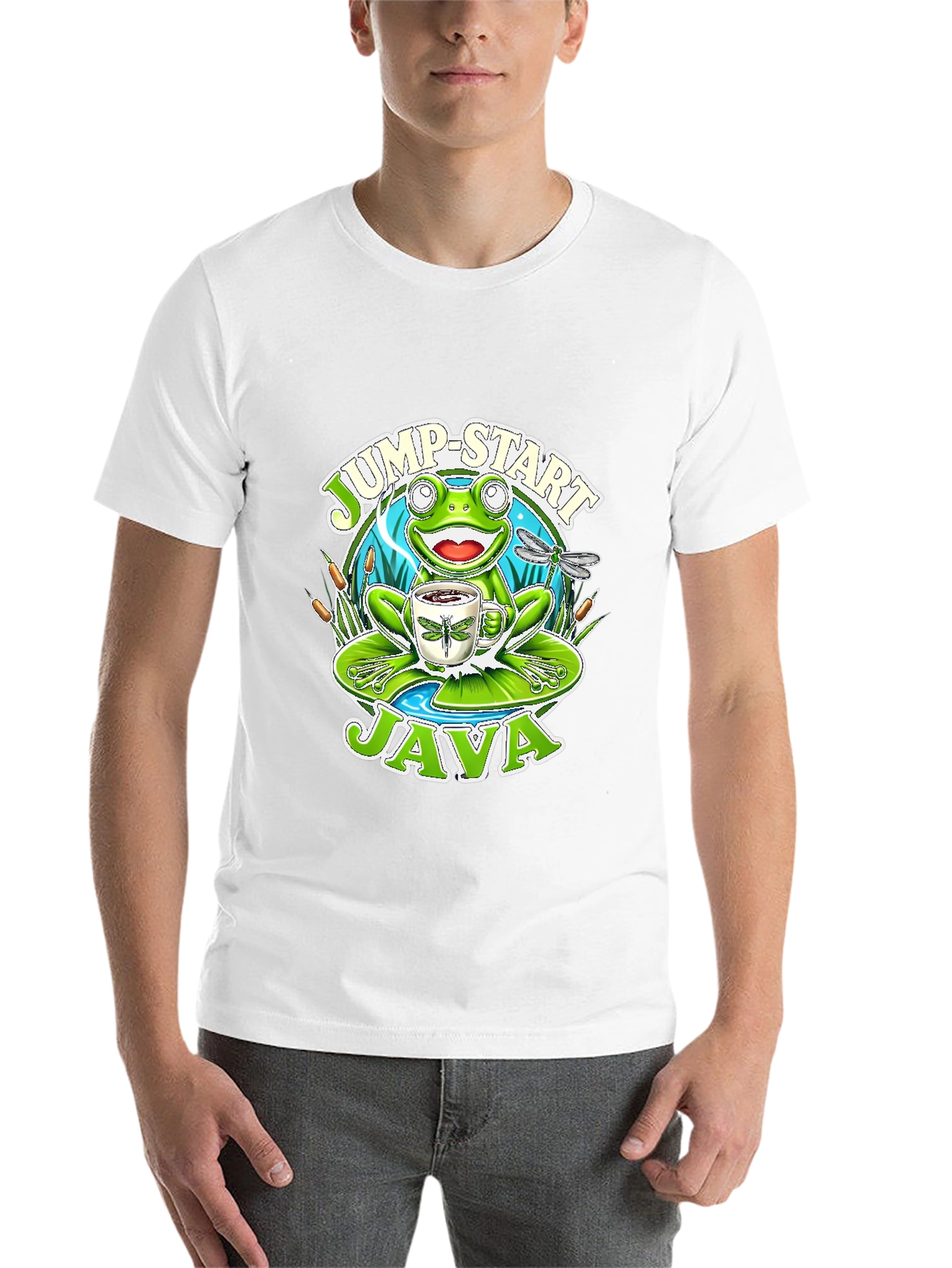 Jump-Start Java Frog Graphic T-Shirt