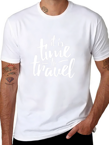 It is Time to Travel Black Graphic Tee