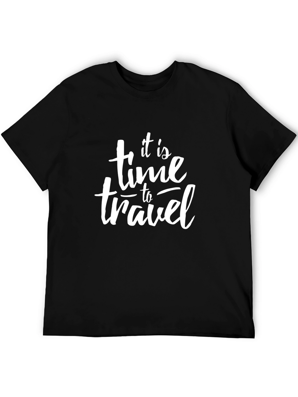 It is Time to Travel Black Graphic Tee