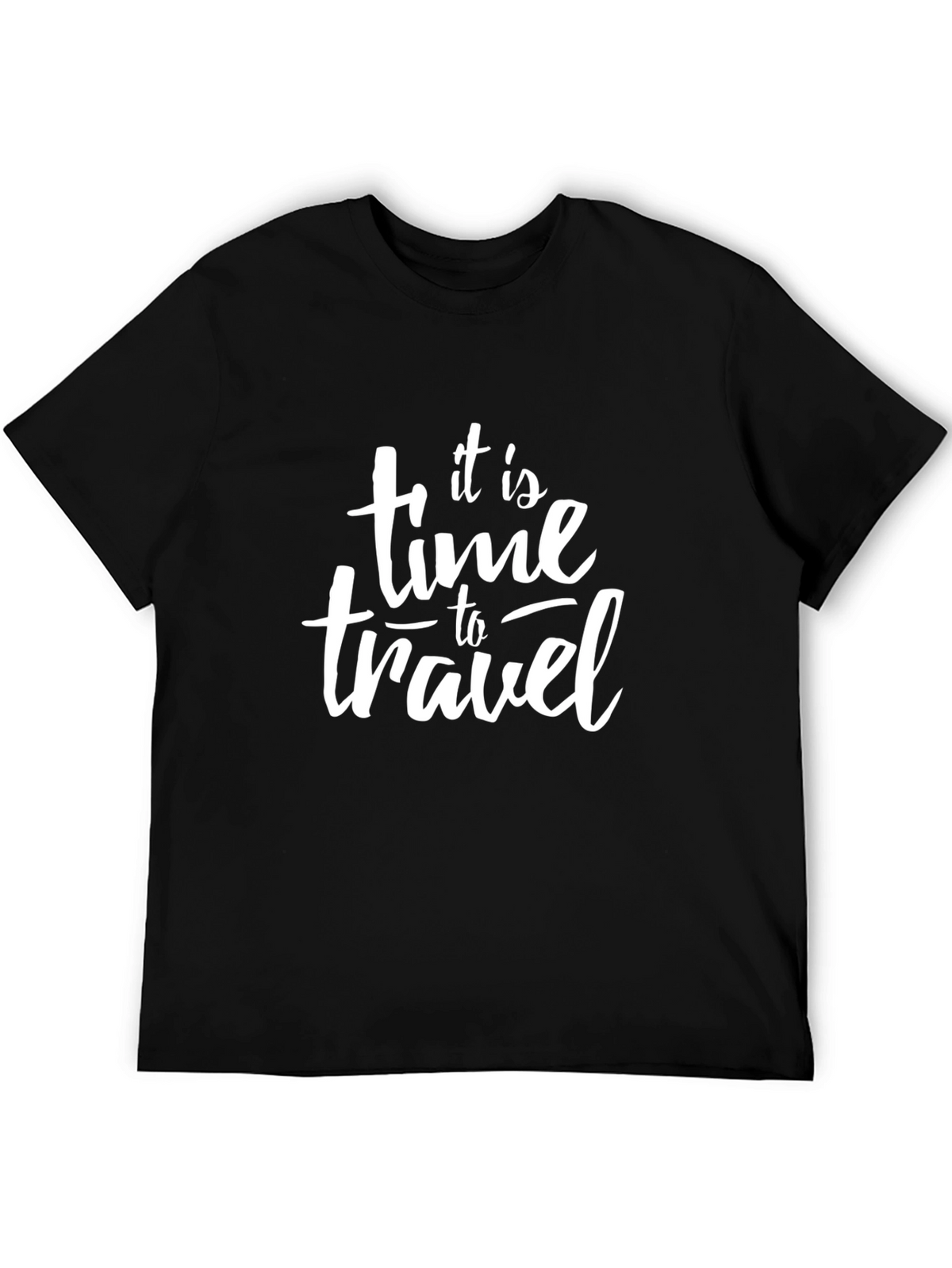 It is Time to Travel Black Graphic Tee