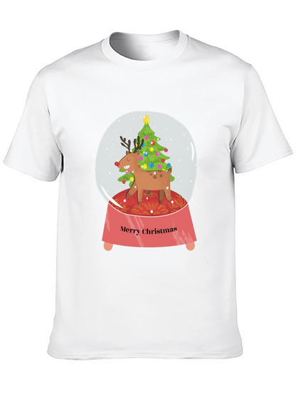 Merry Christmas Reindeer Snow Globe T-Shirt