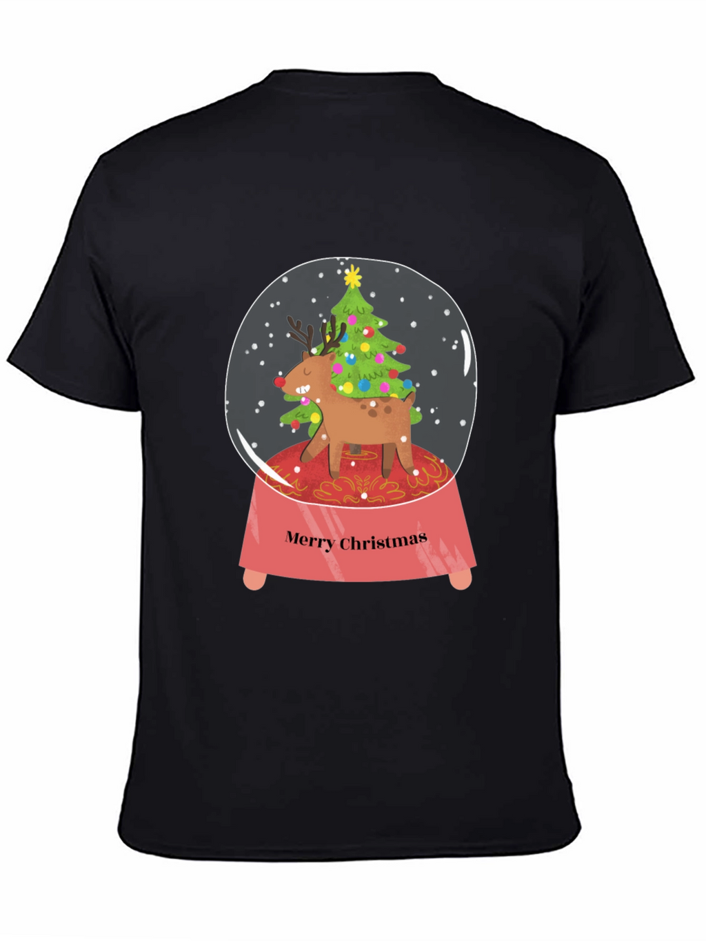 Merry Christmas Reindeer Snow Globe T-Shirt