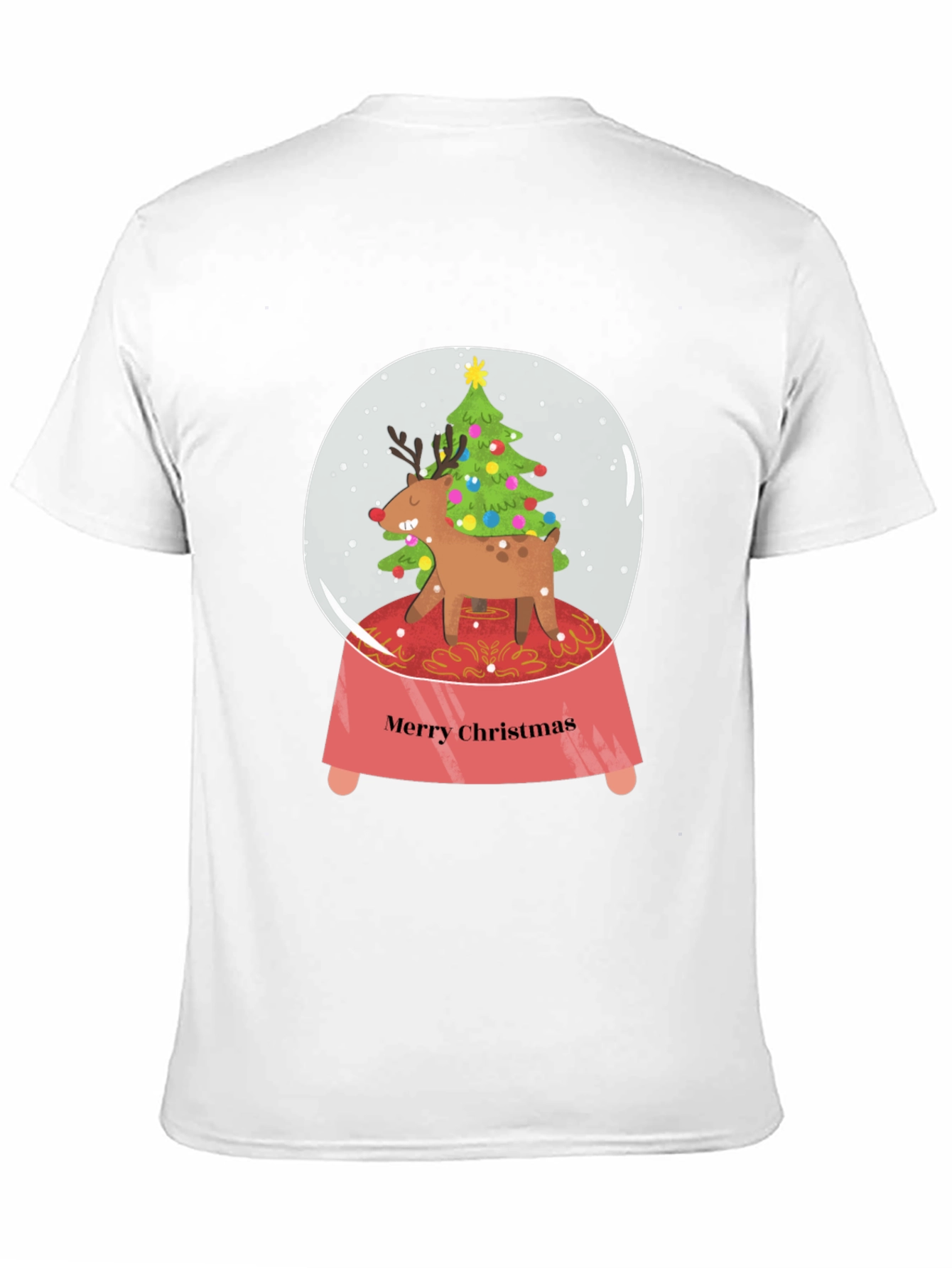 Merry Christmas Reindeer Snow Globe T-Shirt