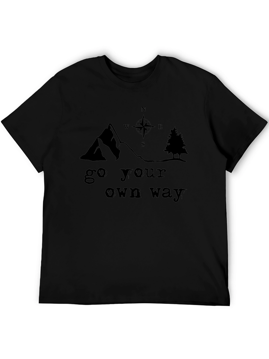 Go Your Own Way Graphic Tee - Black